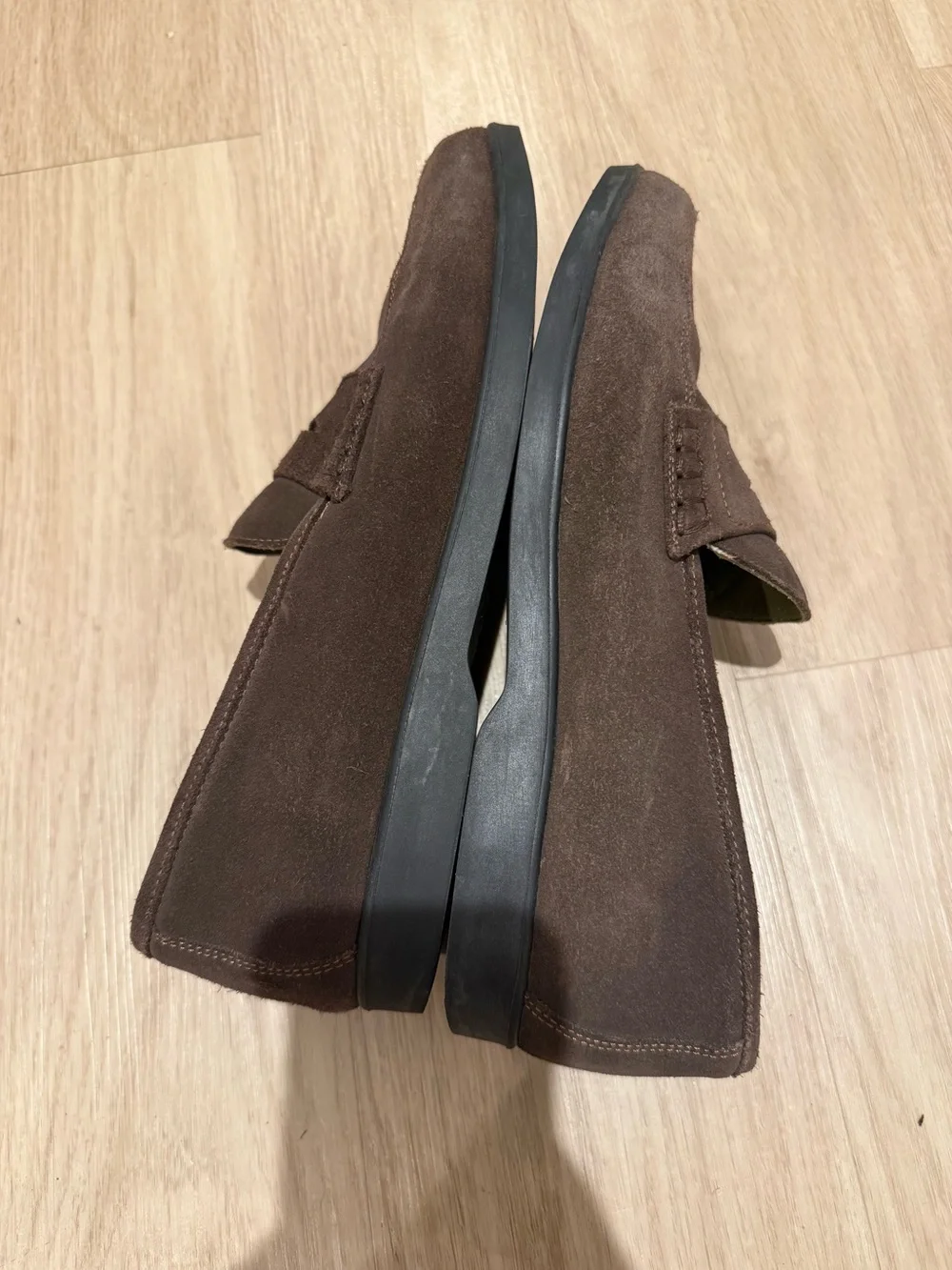 Men's Brown Suede Penny Loafers - Classic Slip-On Style